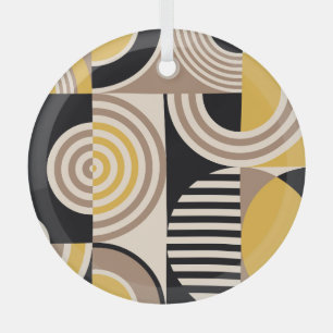Modern geometrisch, abstract patroon glas ornament