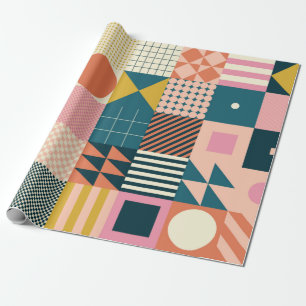 Modern geometrisch abstract patroonontwerp met sim cadeaupapier