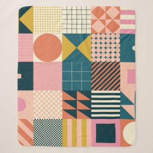 Modern geometrisch abstract patroonontwerp met sim sherpa deken