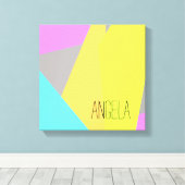 modern geometrisch abstract voeg een naamwandkunst canvas afdruk (Insitu (Houten vloer))