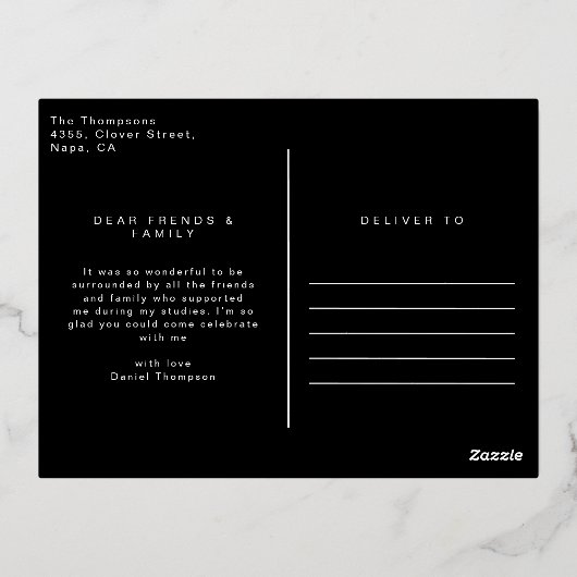 Modern geometrisch Afstuderen dank u Briefkaart (Achterkant)