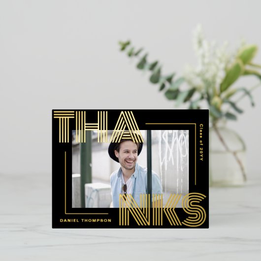 Modern geometrisch Afstuderen dank u Briefkaart (Staand Voorkant)