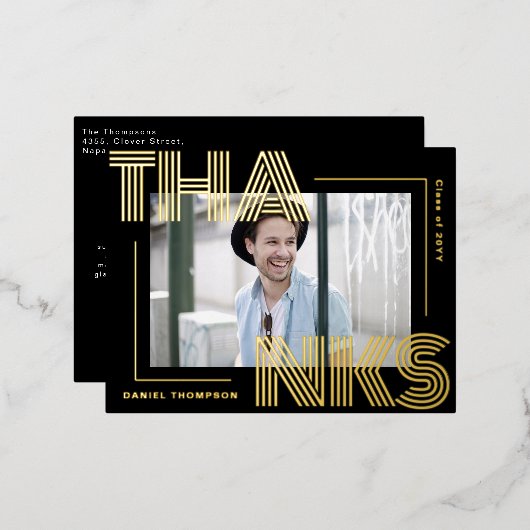 Modern geometrisch Afstuderen dank u Briefkaart (Voorkant / Achterkant)