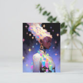 Modern geometrisch anime meisje briefkaart (Staand voorkant)