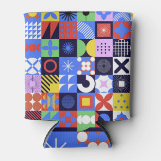 Modern Geometrisch Bauhaus Neo-memphis Patroon Blikjeskoeler