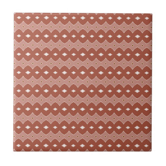 Modern Geometrisch Bruin Terracotta Patroon Tegeltje