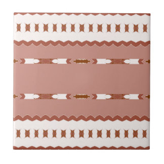 Modern Geometrisch Bruin Terracotta Patroon Tegeltje