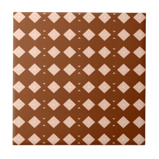 Modern Geometrisch Bruin Terracotta Patroon Tegeltje