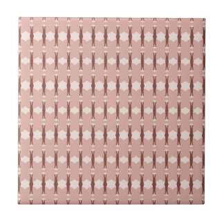 Modern Geometrisch Bruin Terracotta Patroon Tegeltje