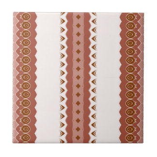 Modern Geometrisch Bruin Terracotta Patroon Tegeltje