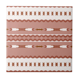 Modern Geometrisch Bruin Terracotta Patroon Tegeltje