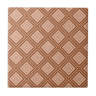 Modern Geometrisch Bruin Terracotta Patroon Tegeltje