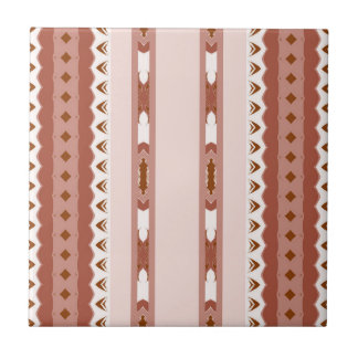 Modern Geometrisch Bruin Terracotta Patroon Tegeltje