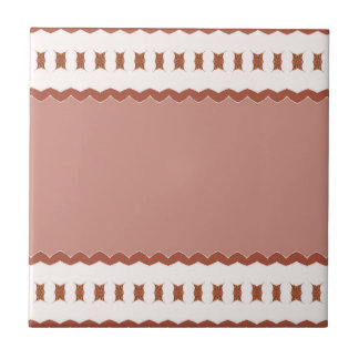 Modern Geometrisch Bruin Terracotta Patroon Tegeltje