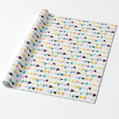 Modern geometrisch confetti patroon cadeaupapier (Uitgerold)