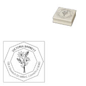 Modern Geometrisch Daisy Custom Naam Retouradres Rubberstempel (Gestempeld)