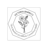 Modern Geometrisch Daisy Custom Naam Retouradres Rubberstempel (Afrduk)