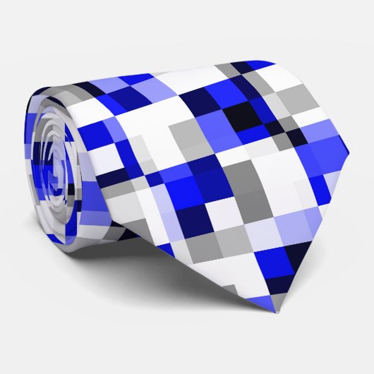 Modern geometrisch design Blauw Abstract vierkant  Stropdas (Opgerold)