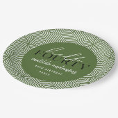 Modern geometrisch en script 40e verjaardagsfeestj papieren bordje (Gekanteld)