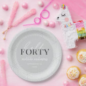 Modern geometrisch en script 40e verjaardagsfeestj papieren bordje (Feest)