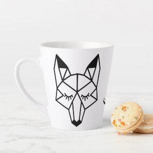 Modern Geometrisch Fox Foxy Script Latte Mok
