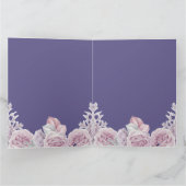 Modern geometrisch frame paars Flora verjaardagska Kaart (Binnen)