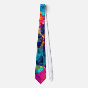 Modern Geometrisch Glas Regenboog Kleurrijk Patroo Stropdas