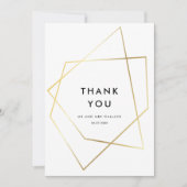 Modern geometrisch goud lijst Dank u kaart (Voorkant)