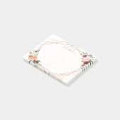 Modern Geometrisch Goud Lijst Waterverf Bloemen Post-it® Notes (Schuin)