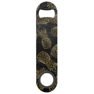 Modern geometrisch gouden ananassenontwerp speed flessenopener
