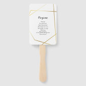 Modern geometrisch gouden lijst bruiloft programma handwaaier (Achterkant)