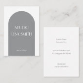 Modern geometrisch grijs binnenontwerp visitekaartje (Voorkant / Achterkant)