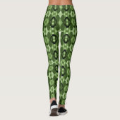 Modern geometrisch groen patroon leggings (Achterkant)