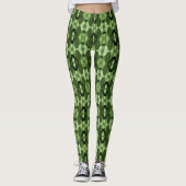 Modern geometrisch groen patroon leggings (Voorkant)