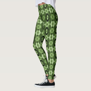 Modern geometrisch groen patroon leggings