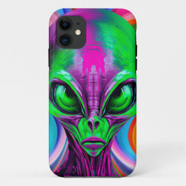Modern Geometrisch Kleurrijk Alien iPhone 11 Hoesje