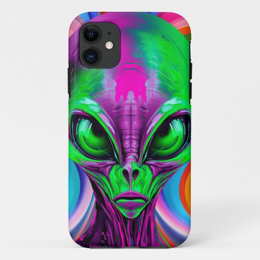 Modern Geometrisch Kleurrijk Alien Case-Mate iPhone Case (Achterkant)