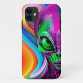 Modern Geometrisch Kleurrijk Alien iPhone 11 Hoesje