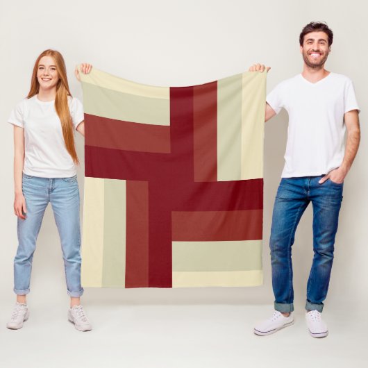 Modern geometrisch kruispatroon fleece deken (In situ)