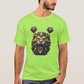 Modern geometrisch leeuwenontwerp t-shirt (Voorkant)