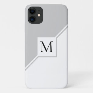 Modern geometrisch monogram grijs iPhone 11 hoesje