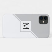 Modern geometrisch monogram grijs Case-Mate iPhone case (Achterkant (horizontaal))