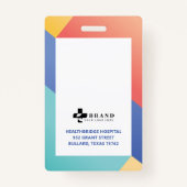 Modern geometrisch ontwerp Medische foto-ID & Logo Badge (Achterkant)