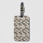 Modern geometrisch ontwerp, neutraal beige en grij bagagelabel (Voorkant (verticaal))