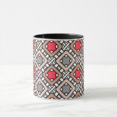 Modern geometrisch patroon Art Deco grijs rood, be Mok (Midden)