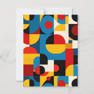 Modern geometrisch patroon in Bauhaus-stijl Briefkaart
