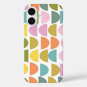 Modern geometrisch patroon in Cute Spring Colors iPhone 16 Hoesje