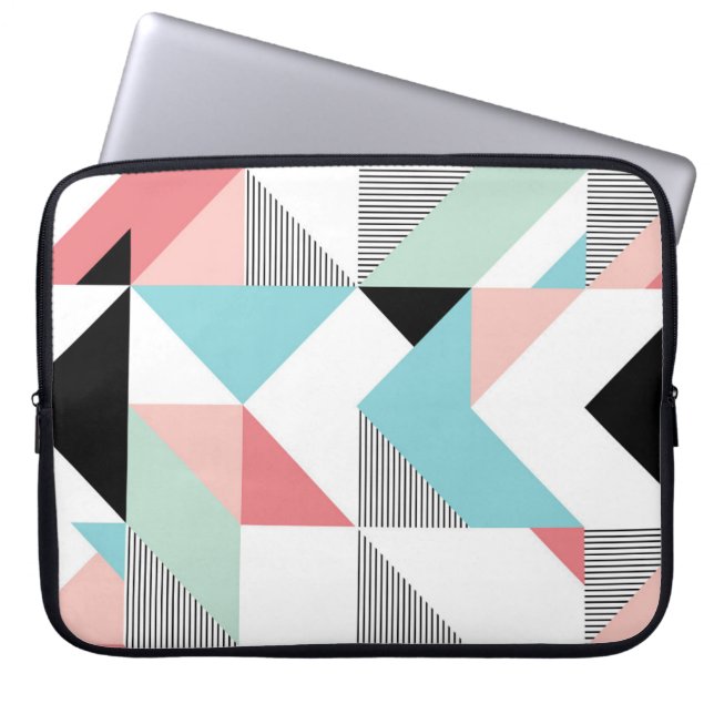 Modern geometrisch patroon laptop sleeve (Voorkant)