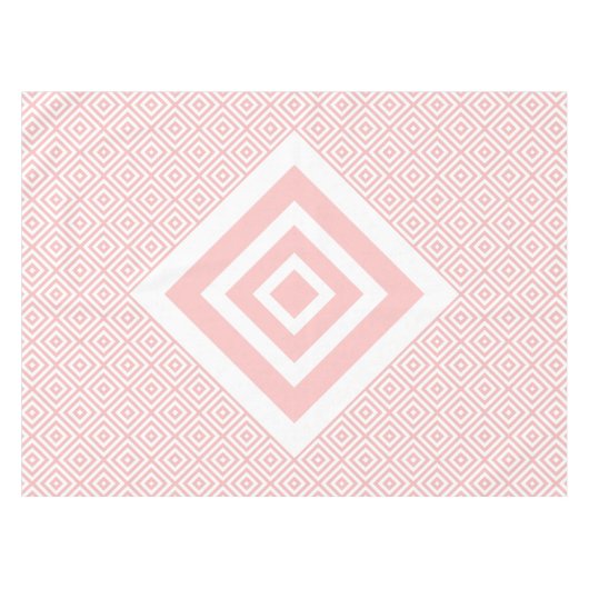 Modern geometrisch patroon licht roze en wit tafelkleed (Voorkant (Horizontaal))