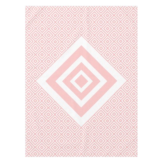 Modern geometrisch patroon licht roze en wit tafelkleed (Voorkant)